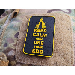 JTG Keep Calm and use your EDC Patch, signalyellow on black, JTG 3D Rubber Patch
