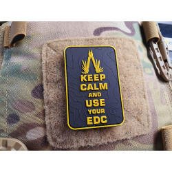 JTG Keep Calm and use your EDC Patch, signalyellow on black, JTG 3D Rubber Patch