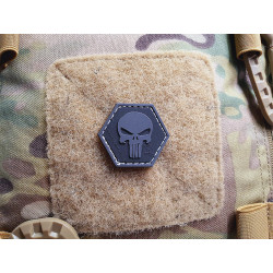 JTG Punisher &ldquo;YOU ARE NOT ALONE&rdquo; Patch, blackops, Hexagon Patch, JTG 3D Rubber Patch