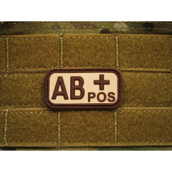 JTG - Bloodtype Patch AB POS, desert / 3D Rubber patch