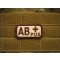 JTG - Bloodtype Patch AB POS, desert / 3D Rubber patch