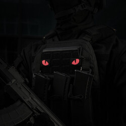 Tiger Eyes, Lasercut Molle Stripes, Set, black, red-gid afterglow, Cordura Lasercut