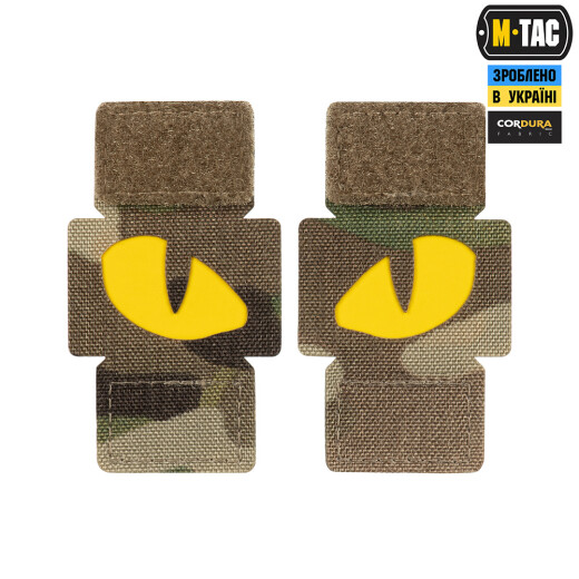 Cat Eyes Lasercut Patch, multicam, yellow-gid nachleuchtende Augen, Cordura Lasercut, M-Tac