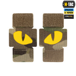 Cat Eyes Lasercut Patch, multicam, yellow-gid nachleuchtende Augen, Cordura Lasercut, M-Tac