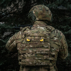 Cat Eyes Lasercut Patch, multicam, yellow-gid nachleuchtende Augen, Cordura Lasercut, M-Tac