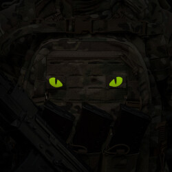 Cat Eyes Lasercut Patch, multicam, yellow-gid nachleuchtende Augen, Cordura Lasercut, M-Tac