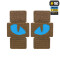 Tiger Eyes, Lasercut Molle Stripes, Set, coyote, blue-gid afterglow, Cordura Lasercut, M-Tac