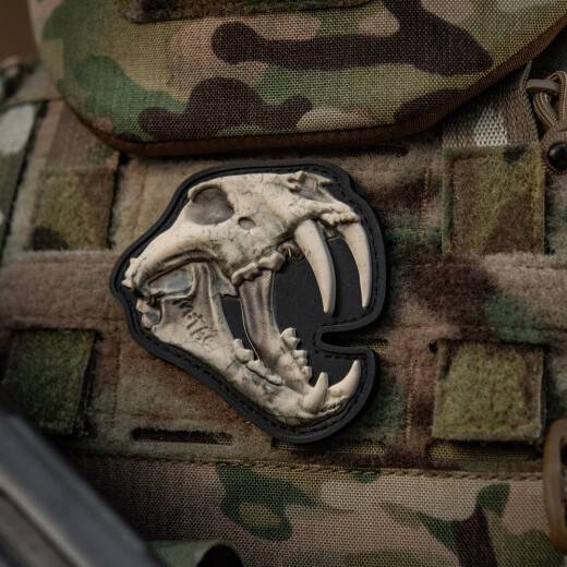 Old Tiger Skull Patch, fullcolor, 3d Rubber Patch, M-Tac