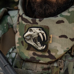 Old Tiger Skull Patch, fullcolor, 3d Rubber Patch, M-Tac