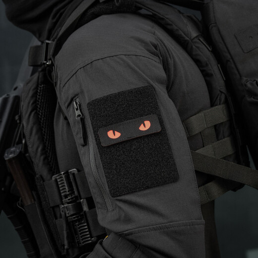 Cat Eyes Lasercut Patch, black, red-gid afterglow, Cordura Lasercut, M-Tac