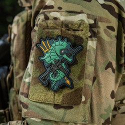 Sea Horse Patch, blue, 3d Rubber Patch, M-Tac