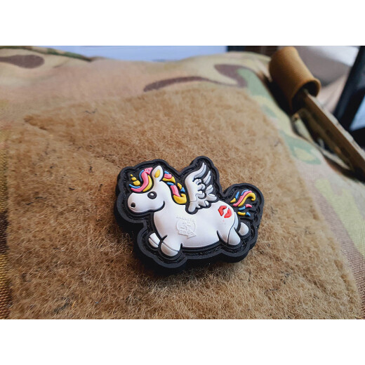 JTG micro Flying Unicorn KISSMYASS  Patch, rainbow, JTG 3D Rubber Patch