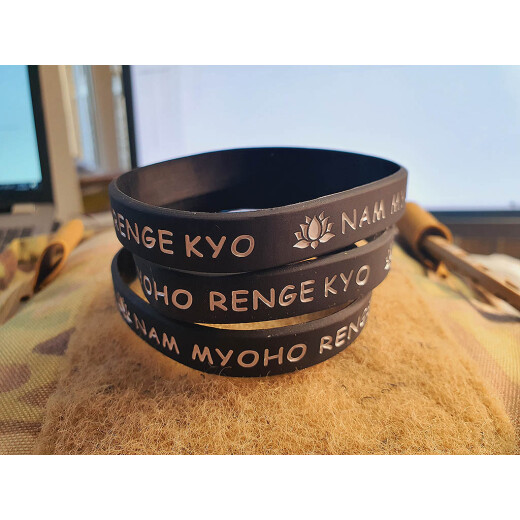JTG Nam Myoho Renge Kyo, silicon bracelet, black, JTG silicon bracelet