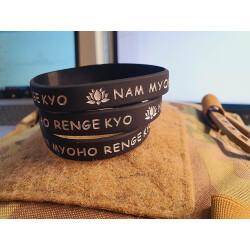 JTG Nam Myoho Renge Kyo, silicon bracelet, black, JTG silicon bracelet