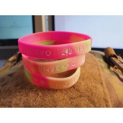 JTG Nam Myoho Renge Kyo, silicon bracelet, sun rainbow, JTG silicon bracelet