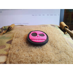 JTG micro Nightmare Smile, Patch, pink gid (pink glow in the dark), JTG 3D Rubber Patch