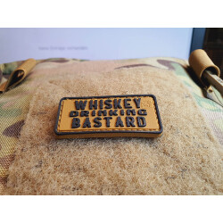 JTG micro WHISKEY DRINKING BASTARD Patch, coyote brown / JTG 3D Rubber Patch