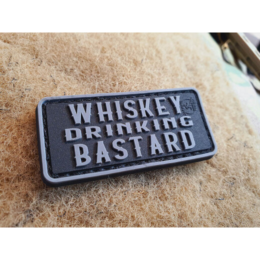 JTG micro WHISKEY DRINKING BASTARD Patch, blackops / JTG 3D Rubber Patch