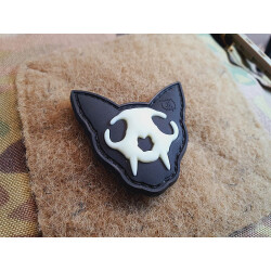 JTG micro Nightmare Skull Cat Patch Nr.1, gid (glow in the dark), JTG 3D Rubber Patch