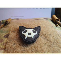 JTG micro Nightmare Skull Cat Patch Nr.1, gid (glow in the dark), JTG 3D Rubber Patch