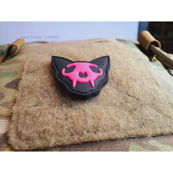 JTG micro Nightmare Skull Cat Patch Nr.1, pinkgid (pinkglow in the dark), JTG 3D Rubber Patch