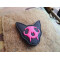 JTG micro Nightmare Skull Cat Patch Nr.1, pinkgid (pinkglow in the dark), JTG 3D Rubber Patch