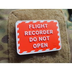 JTG FLIGHT RECORDER Patch, red white, JTG 3D Rubber Patch
