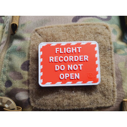 JTG FLIGHT RECORDER Patch, red white, JTG 3D Rubber Patch