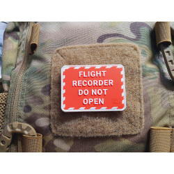 JTG FLIGHT RECORDER Patch, red white, JTG 3D Rubber Patch