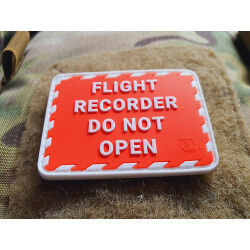 JTG FLIGHT RECORDER Patch, red white, JTG 3D Rubber Patch