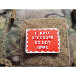 JTG FLIGHT RECORDER Patch, red white, JTG 3D Rubber Patch