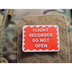 JTG FLIGHT RECORDER Patch, red white, JTG 3D Rubber Patch