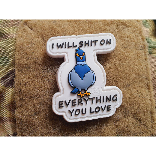 JTG Dove shit on Patch, fullcolor, JTG 3D Rubber Patch