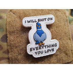 JTG Dove shit on Patch, fullcolor, JTG 3D Rubber Patch