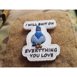 JTG Dove shit on Patch, fullcolor, JTG 3D Rubber Patch
