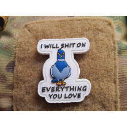 JTG Dove shit on Patch, fullcolor, JTG 3D Rubber Patch