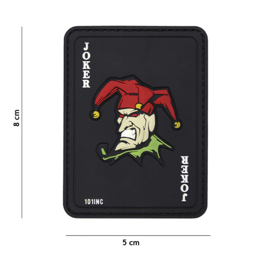 Joker Card Patc, black fullcolor, Patch 3D PVC
