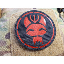 Trident Dog Lasercut reflector patch, black, with velcro...