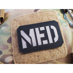 JTG MED LaserCut Patch, schwarz, Cordura, reflektierender Schriftzug, mit Klettrückseite