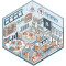 Hot Spring Chapter, Sticker-Therapie Aufkleber Set, isometrisches Aufkleber Set für Kreative 3D-Szenen, SIMNO Aufkleber Set