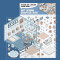 Hot Spring Chapter, Sticker-Therapie Aufkleber Set, isometrisches Aufkleber Set für Kreative 3D-Szenen, SIMNO Aufkleber Set