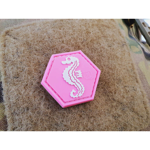 JTG Seehorse Patch, pink, Hexagon Patch,  JTG 3D Rubber Patch