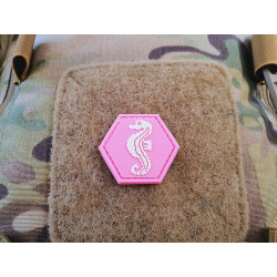 JTG Seehorse Patch, pink, Hexagon Patch,  JTG 3D Rubber Patch