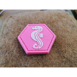 JTG Seehorse Patch, pink, Hexagon Patch,  JTG 3D Rubber Patch