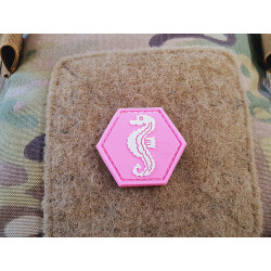JTG Seehorse Patch, pink, Hexagon Patch,  JTG 3D Rubber Patch