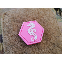 JTG Seehorse Patch, pink, Hexagon Patch,  JTG 3D Rubber Patch