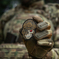 Worn To The Bone Patch, black coyote, 3d Rubber Patch, M-Tac