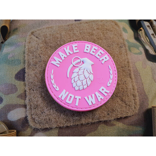 JTG Make Beer, Not War Patch, pink, JTG 3D Rubber Patch