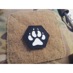 JTG K9 Pawn Hexagon LaserCut Patch, black Cordura, afterglow Logo, with velcro backside