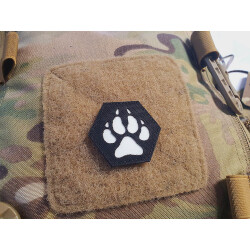 JTG K9 Pfote Hexagon LaserCut Patch, black Cordura, gid...